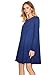 Romwe Long Sleeve Dresses Women's Spring Fall Casual Tunic Gradient Swing Hem T-Shirt Dress 0-Dark Blue Small