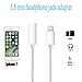 Lightning to 3.5 mm Headphone Jack Adapter ADABUNNY Lightning Connector to 3.5mm AUX Female Audio Jack Earphone Extender Jack Stereo for iPhone 7 / 7 Plus - Not Support IOS 10.3