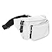 DALIX 3 Pocket Fanny Pack Money Pouch Concealer Runners Bag Waist Belt in White