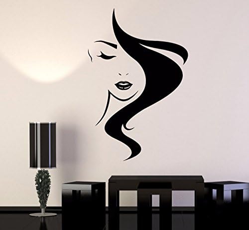 Beauty Hair Vinyl Wall Decal Salon Studio Girl Hairdresser Stickers (825ig)
