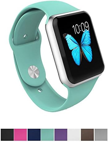 Apple Watch Band - e6Hope Soft Silicone Replacement iWatch Strap for Apple Watch Series 1,Series 2,Series 3 (mint green, 42mm - M/L)