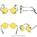 ROCKNIGHT Polarized Round Yellow Sunglasses For Men Women Night Vision Sunglasses Metal Frame