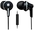 Panasonic ErgoFit In-Ear Earbuds Headphones with Mic/Controller RP-TCM125-K (Black)