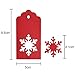 Gift Tags, Zealor 100 Pieces Red Kraft Paper Gift Tags Snowflake Shape with String for Christmas Wedding Favor