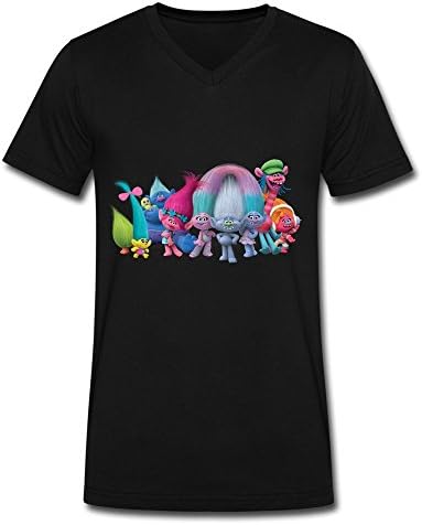 Love Trolls 2016V Neck T Shirt For Men Black