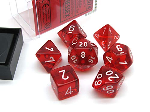 Chessex: 7-Die Set Translucent: Red and White