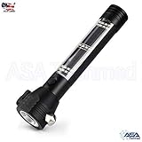 Tactical Black ROADSIDE RESCUER 9-IN-1 Multi-Function Solar Powered Car Emergency Flashlight Tool with Window Breaker, Seat Belt Cutter, Compass & Flashlight for Travel, Camping & Emergencies