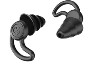 Lija Ear Plugs for Noise Reduction, Ear Plugs for Sleeping Noise Cancelling, Washable Hearing Protection for Work, Travel, Concert, Swimming, Sleep Snoring, （Black）