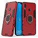 Huawei Y9 2019 Case, Ranyi 2 in 1 Ring Armor Design [360 Degree Rotation Ring Holder] [Kickstand Feature] Shock Absorbing Dual Layer Protective Defender Case for Huawei Y9 2019 (6.5 inch), red