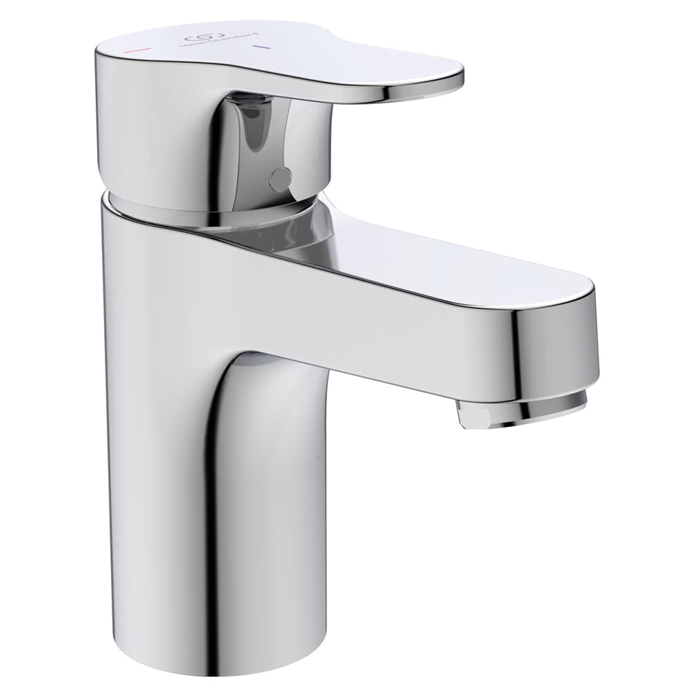 Ideal Standard – Cerabase Single Lever Basin Mixer tap with Click Waste and bluestart Technology, BD054AA, Chrome