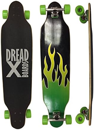 DreadXBoards Canadian Maple Longboards (greenflames concave 41:)