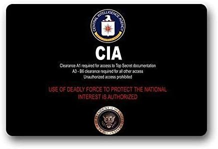 Icndpshorts Doormat No.01 CIA Badge Background Doormat/Gate Pad for Outdoor Indoor Bathroom use!23.6inch(L) x 15.7inch(W)