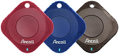 Ancall Smart Tracker, Bluetooth Item Locator, Key finder, Accelerometer Anti-lost Sensor, Camera Trigger, Selfie button, Audio recorder, Music Remote,Replaceable battery (Red + Blue + Brown)