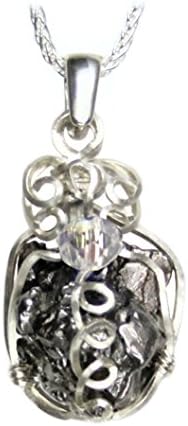 Birthstone Jewelry April Meteorite with Diamond Crystal Accent Sterling Silver