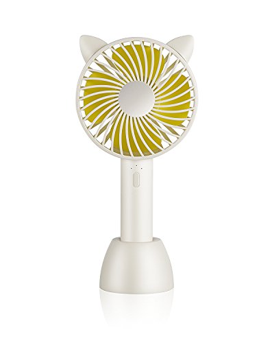 SUPOLOGY Mini Handheld Portable Personal Fan, USB Rechargeable Twin Turbo Blades Operated Adjustable 3 Speeds Desktop Fan for Home Office Outdoor Travel