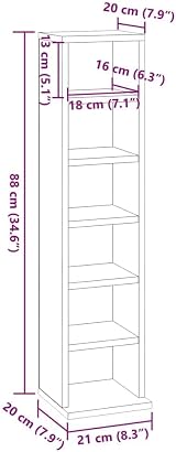 vidaXL CD Cabinet – 6 Compartment White Engineered Wood Storage Organizer view 3