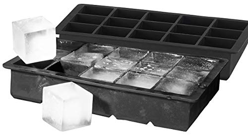 PEARL Jumbo Eiswürfel-Bereiter: 2er-Set Silikon-Eiswürfelformen für je 15 kleine Eiswürfel, je 3x3x3cm (XXXL…