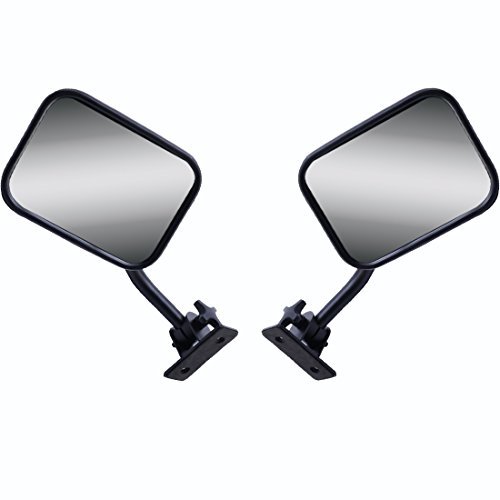 AutoMotor A Pair 7 INCH Rectangular Off Road Barricade Adventure Mirrors, doorless Off Side Rear View Mirror for 2007-2017 Jeep Wrangler JK JKU TJ Door Off Mirrors doorless Mirrors Black Accessories