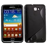 Fosmon S-Curve Soft Shell TPU Case for Samsung GALAXY Note GT-N7000 / SGH-I717 - Solid Black