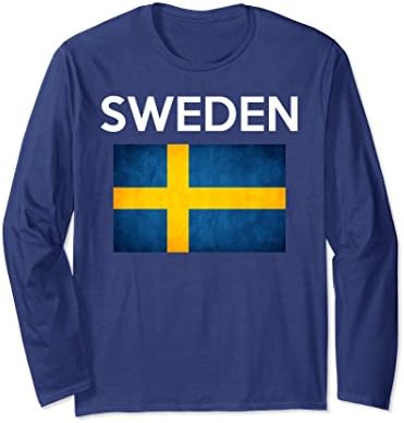 Unisex SWEDEN Shirt Swedish Flag Tee Swerige Pride Souvenir Shir Medium Navy