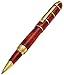 Xezo “Eternal Flame” Hand-Enameled Solid Brass Serialized Fine Rollerball Pen, 18-Karat Gold Plated, Screw-on Cap