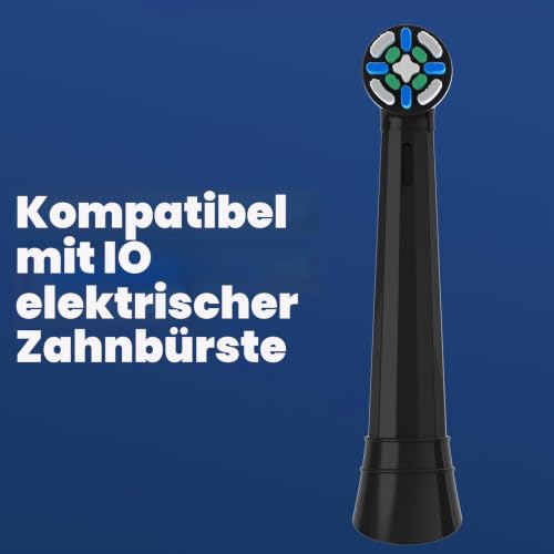 Pack of 12 IO Replacement Toothbrush Heads Compatible with Oral B IO 2/3/4/5/6/7/8/9/10 Electric Toothbrushes, Brush Head Compatible with Oral B IO for Cleaning Teeth (Black)