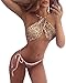 Tempt Me Women Two Pieces Sexy Shiny Sequin Bandage Cross High Neck Halter Bikini Sets