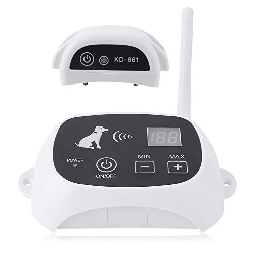 ATER Rechargeable & Waterproof Wireless 1/2/3 Dog Fence No-Wire Pet Containment System with Progressive Warning Tone US Plug