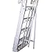 Vinyl Works SLA A-Frame 48 to 56 Inch Adjustable Above Ground Swimming Pool Ladder Entry System with Slide Lock Barrier and Handrails, White