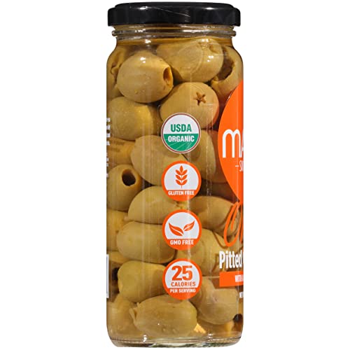 MARIO CAMACHO FOODS GREEK ORGANIC GREEN OLIVES PITTED WITH TOUCH OF OLIVE OIL, 6.0 OUNCE (PACK OF 6)