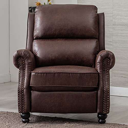 CANMOV Pushback Recliner Chair Leather Armchair Push Back Recliner with