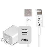 iPhone Charger, NOOT PRODUCTS 3 Feet Apple MFi Certified Lightning To USB Cable, 2 Port USB 2.1A Wall Charger for iPhone, iPad, iPod
