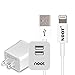 iPhone Charger, NOOT PRODUCTS 3 Feet Apple MFi Certified Lightning To USB Cable, 2 Port USB 2.1A Wall Charger for iPhone, iPad, iPod