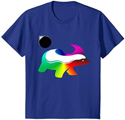 Kids RAINBOW HONEY BADGER DOESN'T CARE SOLAR ECLIPSE T SHIRT 4 Royal Blue