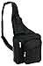 Leather Black Cowhide Multi-Pocket Organizer Carry All Cross-Body Shoulder Messenger Sling Bag with Key Ring Carabiner