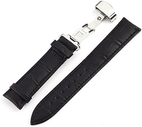 New Design Durable 14mm~24mm Genuine Leather Deployant Watch Band Bracelet Strap (Brown-16mm) by anyphone