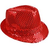 AK TRADING CO. Fashionable Sequin Fedora Party Hat, Unisex Sparkling Accessory for Costumes, Parties, Events &amp; Everyday Style