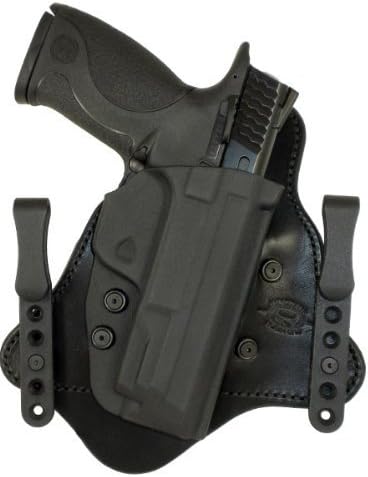 Minotaur MTAC Holster - Black Leather Backing - 1.50 Black C Clips - H&amp;K VP9 - Right