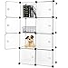 C&AHOME - DIY 8 Cube Organizer Storage Cabinet Wardrobe Closet with Door, Semitransparent