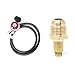 Gas One Propane Regulator - Brass Orifice 4 ft High Pressure 0-20 PSI Adjustable with Hose QCC-1 Type - Black