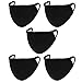 5 Pack Unisex Mouth Mask Adjustable Anti Dust Face Mouth Mask,Black Cotton Face Mask for Cycling Camping Travel - 100% Cotton, Washable, Reusable Cloth Masks Made in the USA