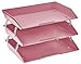 Acrimet Facility 3 Tier Letter Tray, Side Load, Letter Size/A4, Desktop File Organizer, Plastic (Solid Pink Color)