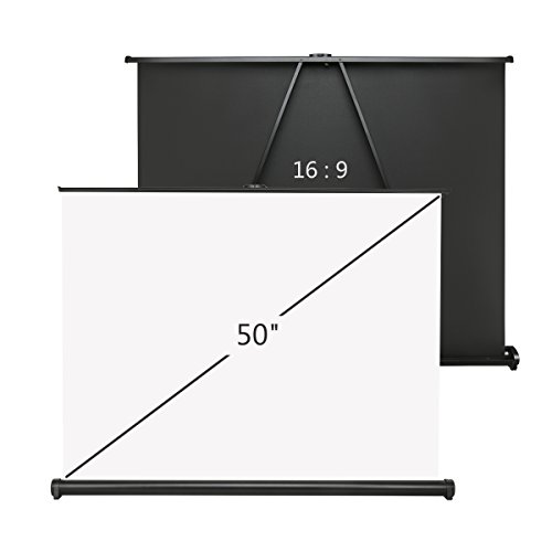 Projector Screen, Auledio Portable 50 Inch 169 Manual Pull Down Movie Projection Screens for