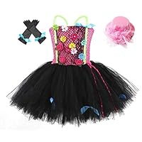 SanLai Rockstar Tutu Dress Costumes for Girls Halloween Birthday Valley Black Girl Role Play Outfit 1T 2T