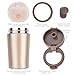 Stainless Steel Insulated Travel Coffee Mug, Rainbrace Double Wall Insulated Coffee Mug Travel Mug Cup Water Bottle Wide Mouth With One Hand Flip Lid 300 ml/10 oz Keep Hot or Cold for Hours(Gold)