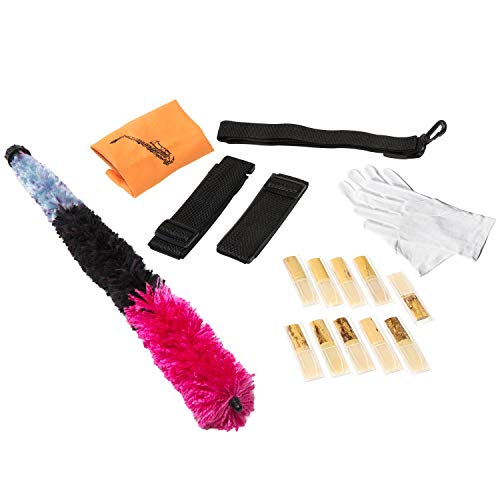 LyxJam Alto Saxophone - E Flat Brass Sax Beginners Kit, Mouthpiece, Neck Strap, Cleaning Cloth Rod, Gloves, Cork Grease, Hard Carrying Case w/ Removable Straps, Maintenance Guide - 10 BONUS Reeds (C - Thumbnail 6