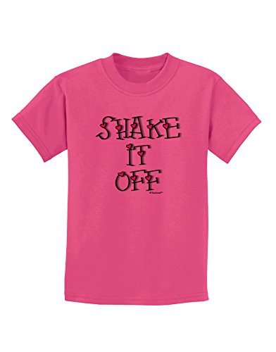 TooLoud Shake It Off Text Cute with Hearts Childrens T-Shirt - Sangria - Medium