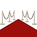 Goplus 6Pcs Stainless Steel Stanchion Posts Queue Pole Retractable 4 Ropes Crowd Control Barrier with 5Ft Red Velvet Rope, Gold