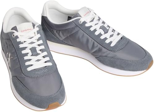 Runner Sneaker Hombre Retro Mix con Logotipo, Gris (Night Owl/Off White), 42