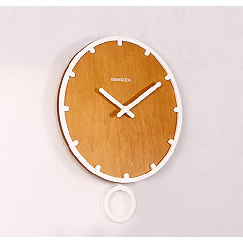 驚きの安さ スイングモダンファッションウォッチデコレーションクォーツ時計シンプルなクリエイティブウッドパーラーの壁時計静かなベッドルームの時計 色 イエロー いえろ B07ds8djzkイエロー いえろ Hermescolleges Ca